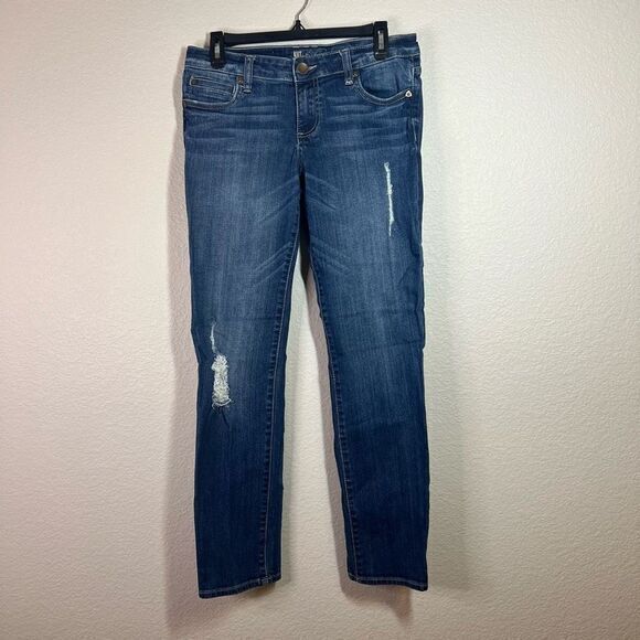 Kut From The Kloth Women's Distressed Jeans Tapered Denim Medium Wash Blue Size - Picture 1 of 8